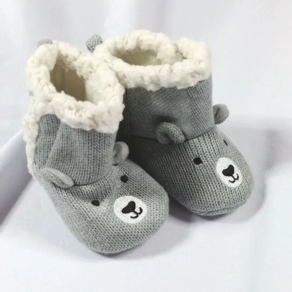 Carter's Just One You Infant Walker Bootie Boots Bear Knit Snow Toddler 3-6 mnth